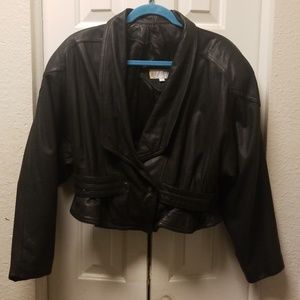 Genuine leather moto jacket